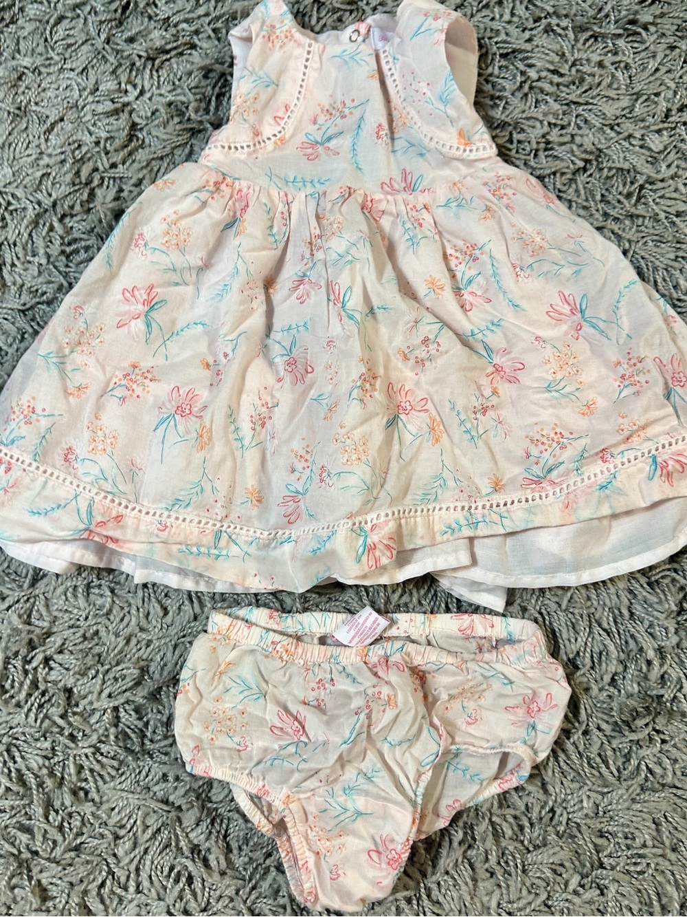 Floral Sundress and Bloomers Set - Pastel Pink Floral